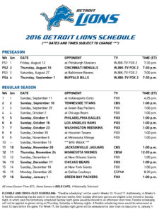 Detroit Lions Schedule Finally Released