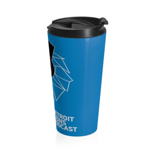 Detroit Lions Podcast White Logo Travel Mug - Image 4