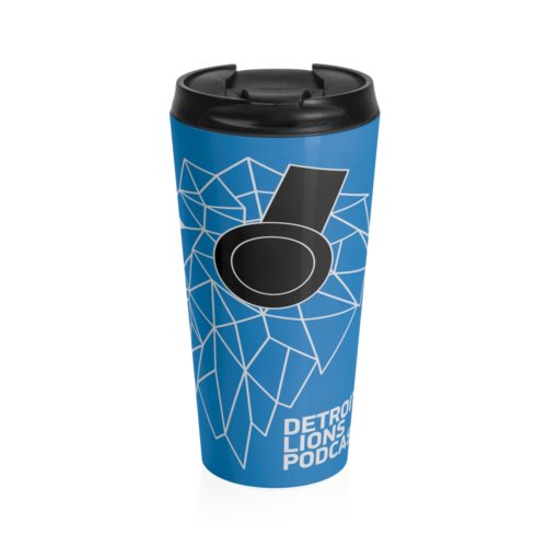 Detroit Lions Podcast White Logo Travel Mug