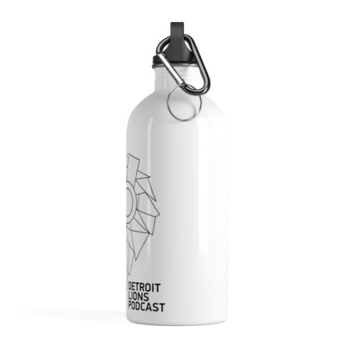 Detroit Lions Podcast Black Logo Stainless Steel Water Bottle - Image 2
