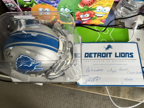 Jonah Jackson Mini Helmet - Detroit Lions Podcast