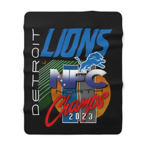 Detroit Lions 2023 NFC Central Champs Sherpa Fleece Blanket