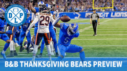 Russ Brown and Scott Bischoff prep for everyone's favourite Detroit Lions gam of the year, the early slot in the Thanksgiving day line up. the Lions take on Caleb Williams and the Chicago Bears. Which is to say they take on the Bears defense, and Caleb Williams is also on the other sideline. The Detroit Lions are going to have to figure out how to beat a Bears defense that gave them fits in two games last season. The Lions offense has not been firing on all cylinders every week, particularly against teams that get pressure with four rushers, and the Bears have been successful in doing that.